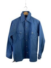 画像：70s/長袖シャツ/--/ポリエステル/BLU