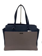 画像：バイカラー2WAYトートバッグ/レザー/NVY