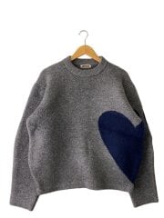 画像：ハートクルーネックニット/O/ポリエステル/GRY/NKNIT23AW-N36//