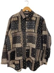 画像：長袖シャツ/M/コットン/BLK/opa200534