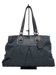 画像：トートバッグ_アシュレイ_シグネチャー_ブラックシグネチャー/キャンバス/BLK/総柄