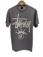 画像：長袖Tシャツ/M/コットン/GRY/プリント