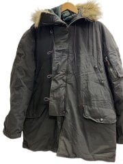 画像：フライトジャケット/L/ナイロン/グリーン/使用感有/首元変色有/UC10303