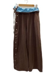 画像：Button Slit Turn-Back Sweat Pants/38/コットン/ブラウン/21261465306