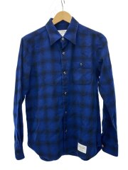 画像：ネルシャツ/長袖シャツ/M/ウール/ブルー/13AW-OMB-17