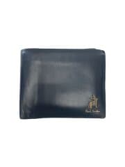 画像：2つ折り財布/レザー/BLK/無地/メンズ