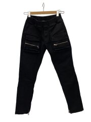 画像：FLAP POCKET ZIP CARGO PANTS/カーゴパンツ/M/コットン/BLK