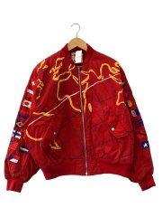 画像：80s-/日本製/袖国旗刺繍/バックプリント/ジャケット/FREE/コットン/RED//