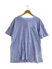 画像：Tシャツ/XL/コットン/BLU/ボーダー/241BoTT02//