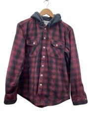 画像：毛玉有/ジャケット/XL/コットン/RED/チェック