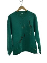 画像：90s/前V/USA製/ペンキ飛び/スウェット/XL/コットン/GRN