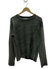 画像：長袖Tシャツ/L/コットン/GRY/無地/11-14-0448-033