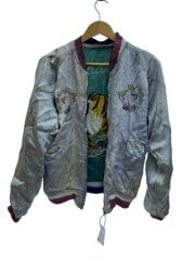 画像：50-60s/VT/スカジャン/サテン/実寸M位/虎/JAPAN MAP/GRN/バタフライ式ミツワ/ダ