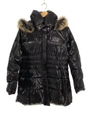 画像：ロングダウンジャケット/M/A223D-75F/ブルーフォックスファー/ゼブラ柄