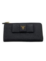 画像：長財布/レザー/BLK/レディース