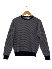 画像：ニット・セーター(薄手)/M/ウール/NVY/ボーダー/A4599