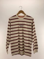 画像：長袖Tシャツ/M/コットン/IVO/ボーダー