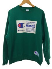 画像：ビッグロゴルーズフィットクルーネックスウェット/L/コットン/GRN/C3-V017