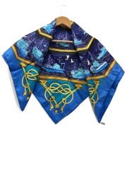 画像：スカーフ/シルク/BLU/レディース/カレ90/retour de peche/漁船の帰港