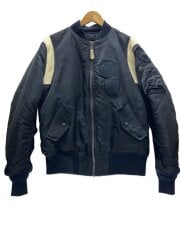 画像：フライトジャケット/M/ナイロン/NVY/無地