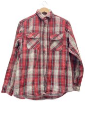 画像：長袖シャツ/M/--/RED/チェック