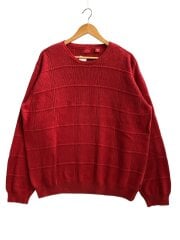 画像：ニット・セーター(厚手)/XL/コットン/RED/7676724654932//