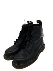 画像：レースアップブーツ/UK8/BLK/レザー/EC005