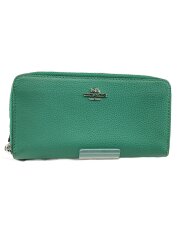 画像：ラウンドファスナー/長財布/レザー/GRN/無地/レディース/F16612