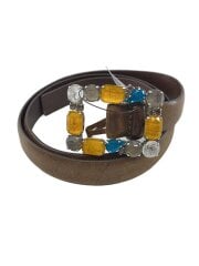 画像：ベルト/レザー/BRW/無地/レディース