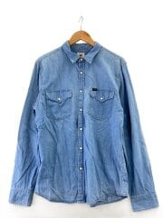 画像：長袖デニムシャツ/L/コットン/BLU/無地/L644MHLQ//