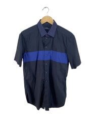 画像：DIESEL/切替しデザイン/半袖シャツ/コットン/BLK/無地