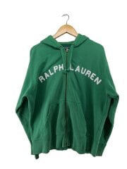 画像：90s～/RALPH LAURENロゴ/ジップパーカー/M/コットン/GRN/無地