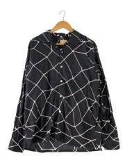 画像：長袖シャツ/M/コットン/BLK/千鳥格子/復刻//