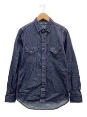 画像：長袖シャツ/1/コットン/NVY/無地/WST-501-81-013-7//
