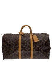 画像：キーポル55_モノグラム・キャンバス/PVC/BRW/持ち手ヨゴレ・ヌメ革若干の変色有