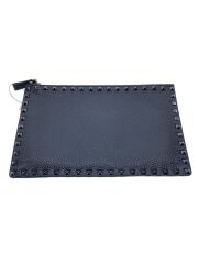 画像：スタッズ セカンドバッグ/レザー/BLK/黒