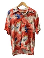 画像：アロハシャツ/L/レーヨン/RED/総柄