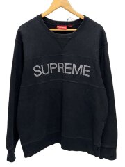 画像：Zig Zag Stitch Panel Crewneck スウェット/L/コットン/BLK