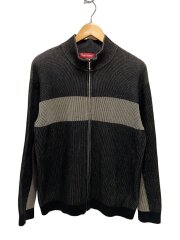 画像：2-Tone Ribbed Zip Up Sweater ジップアップニット/S/GRY