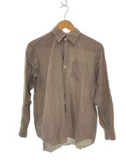 画像：シルク混/長袖シャツ/O/コットン/BLK/ドット/K01-02004