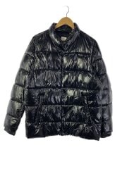 画像：シャイニーフルジップ中綿ジャケット/M/ナイロン/BLK/無地/CM152963