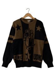 画像：ニット・セーター(厚手)/L/ウール/BRW/総柄/JN-613//