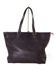 画像：トートバッグ/レザー/ブラウン/無地/インレイドマルチストラップハンドル