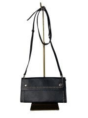 画像：ショルダーバッグ/レザー/ブラック/スタッズ/トラベルポーチ