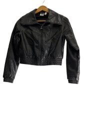 画像：ジャケット/XS/ポリエステル/フェイクレザー/トラックジャケット