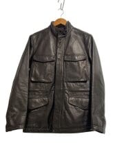 画像：レザージャケット・ブルゾン/38/羊革/BLK/無地/02-2305001
