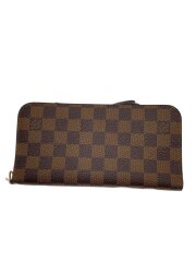 画像：ポルト・フォイユ・アンソリット_ダミエ・エベヌ/PVC/BRW/レディース