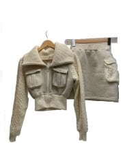 画像：セットアップ/FREE/ポリエステル/WHT/無地/112434036