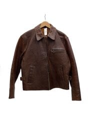 画像：レザージャケット・ブルゾン/--/レザー/BRW