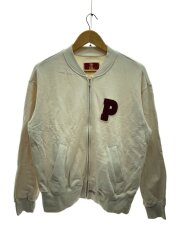 画像：ワッペン付き/スウェットブルゾン/--/コットン/WHT/A2193UCD542